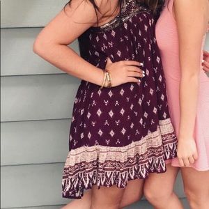 Wine Colored Mini Dress